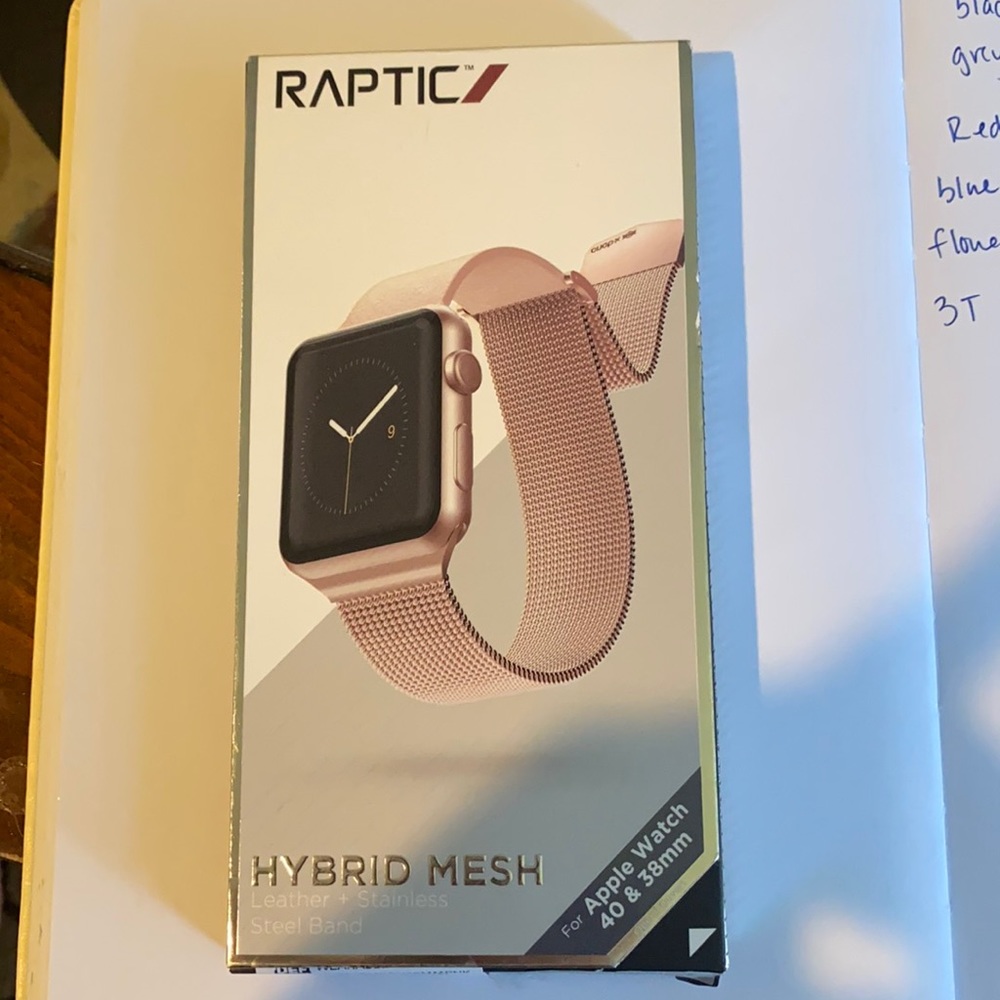Apple Watch band pink metal mesh
